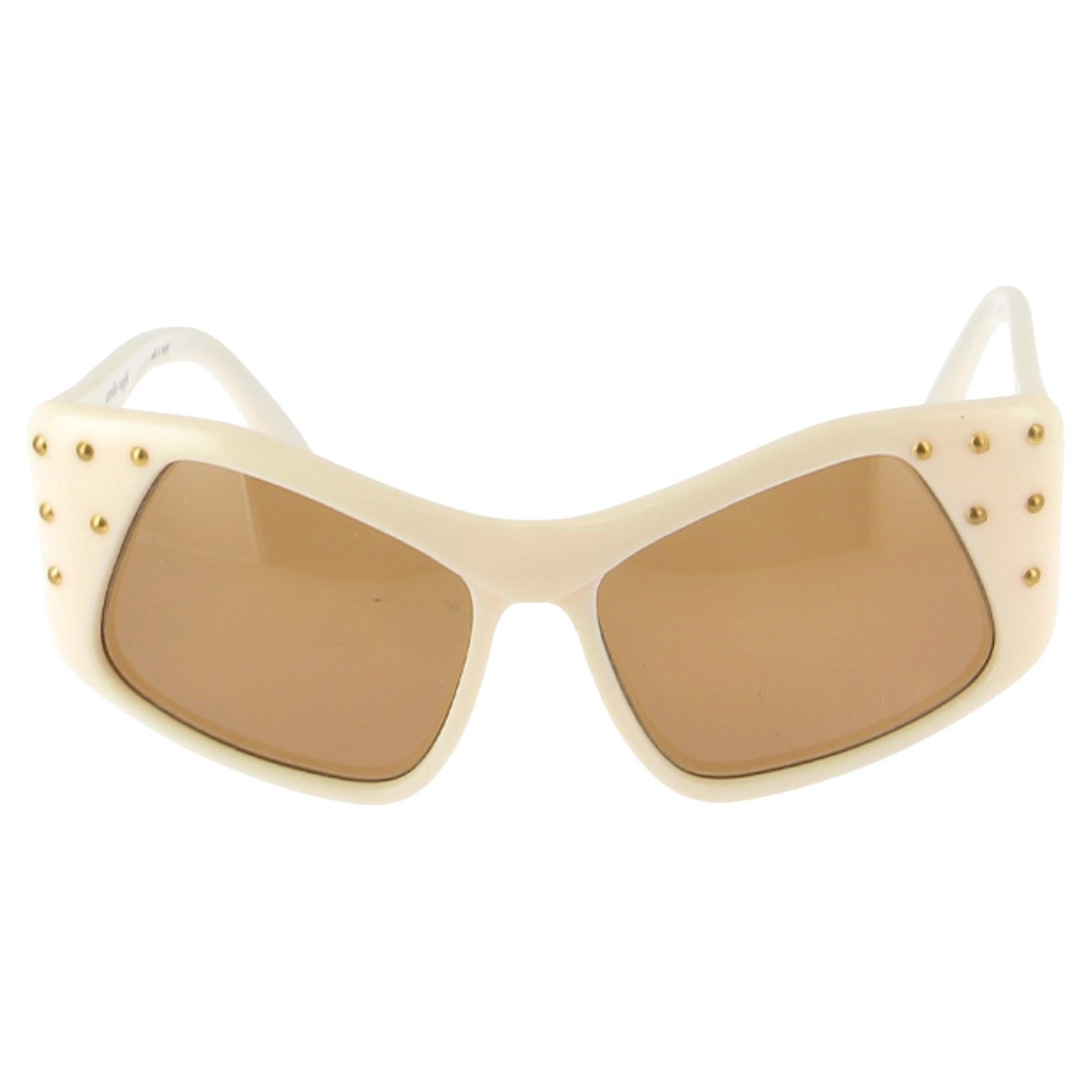 Occhiali da vista vintage color crema degli anni 
80 - Camille Unglick - Caiman