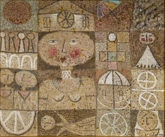 Vintage Ezio Colosimo Geometric Abstract Painting