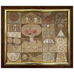 Vintage Ezio Colosimo Geometric Abstract Painting