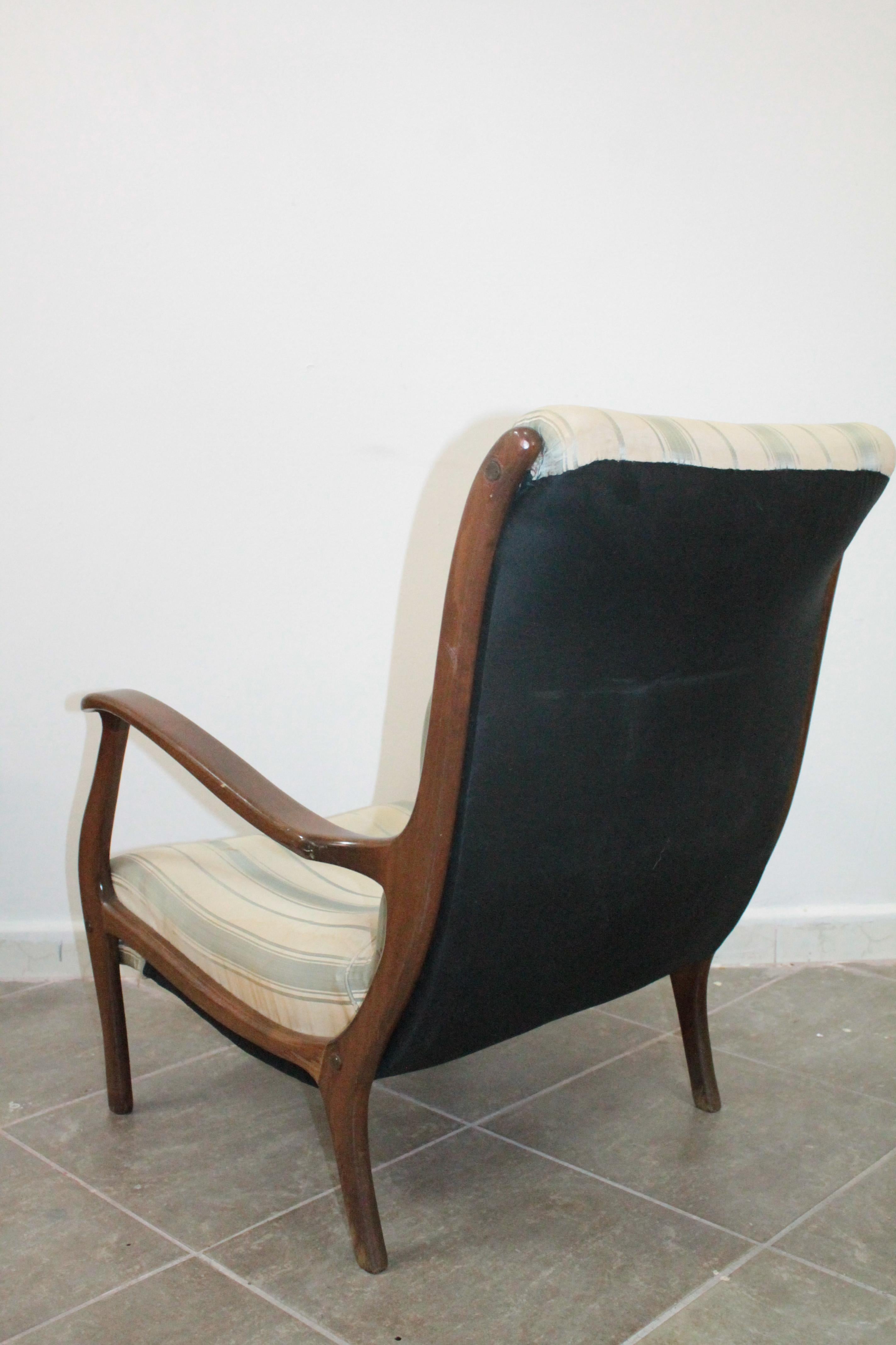 Mid-20th Century Vintage Ezio Longhi for Elam Lounge Chairs Wood, 1950s For Sale
