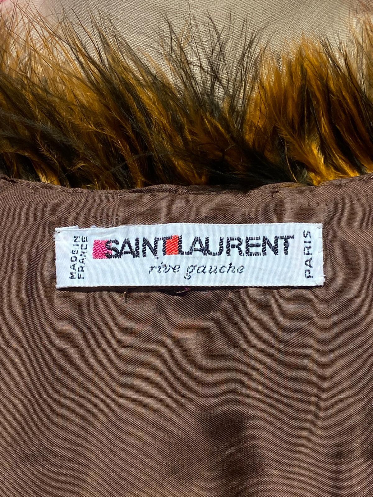 Donna Vintage F&F 1981 Yves Saint Laurent Rive Gauche Giacca di piume di Maribù in vendita