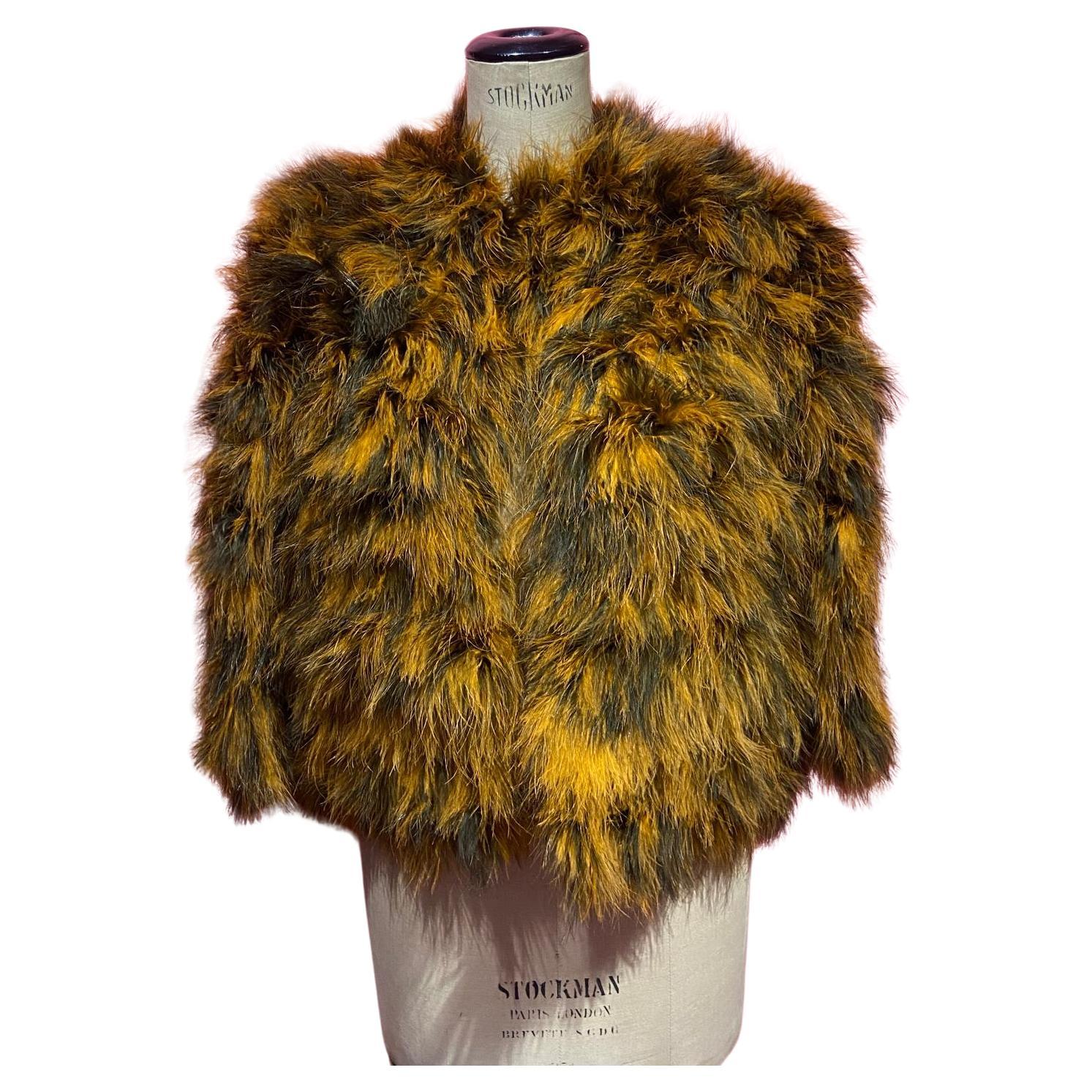 Vintage F&F 1981 Yves Saint Laurent Rive Gauche Giacca di piume di Maribù in vendita