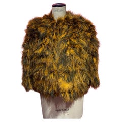 Vintage F&F 1981 Yves Saint Laurent Rive Gauche Giacca di piume di Maribù