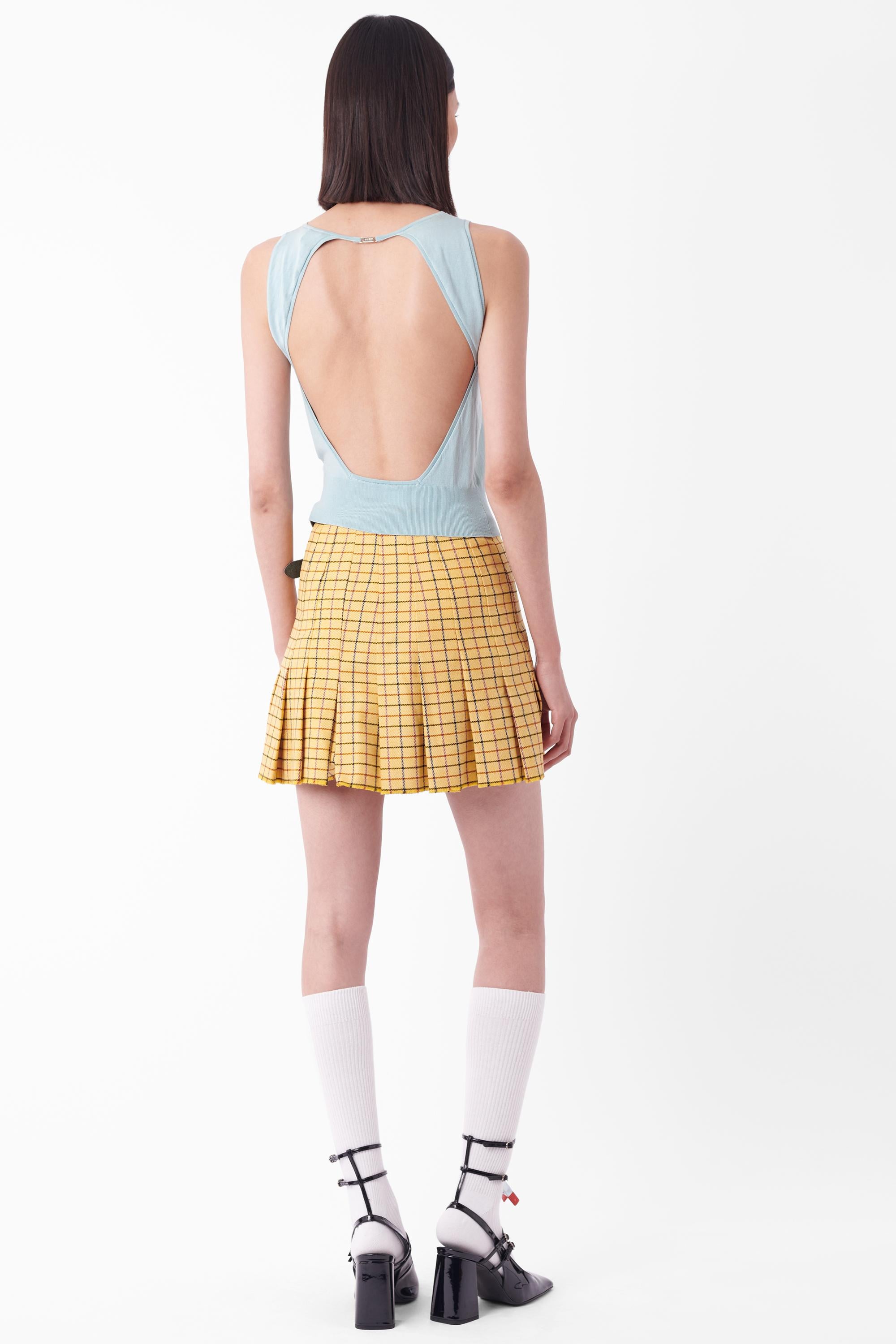 Vintage F/W 1993 Anglomania Yellow Check Skirt In Good Condition For Sale In London, GB