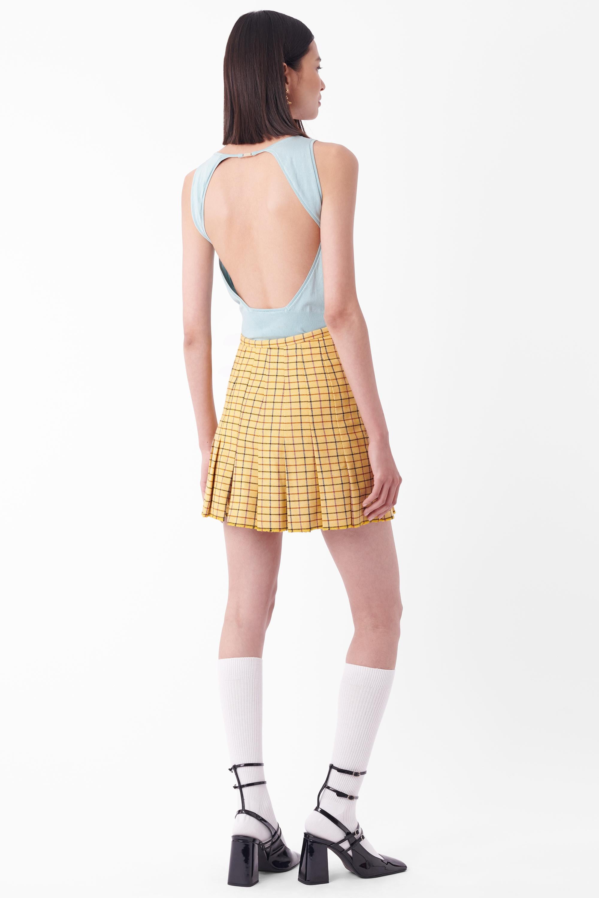 Vintage F/W 1993 Anglomania Yellow Check Skirt For Sale 4