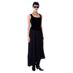 Vintage F/W 1993 Runway Black Velvet Boned Corset Dress