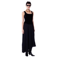 Vintage F/W 1993 Runway Velvet Black Boned Corset Dress