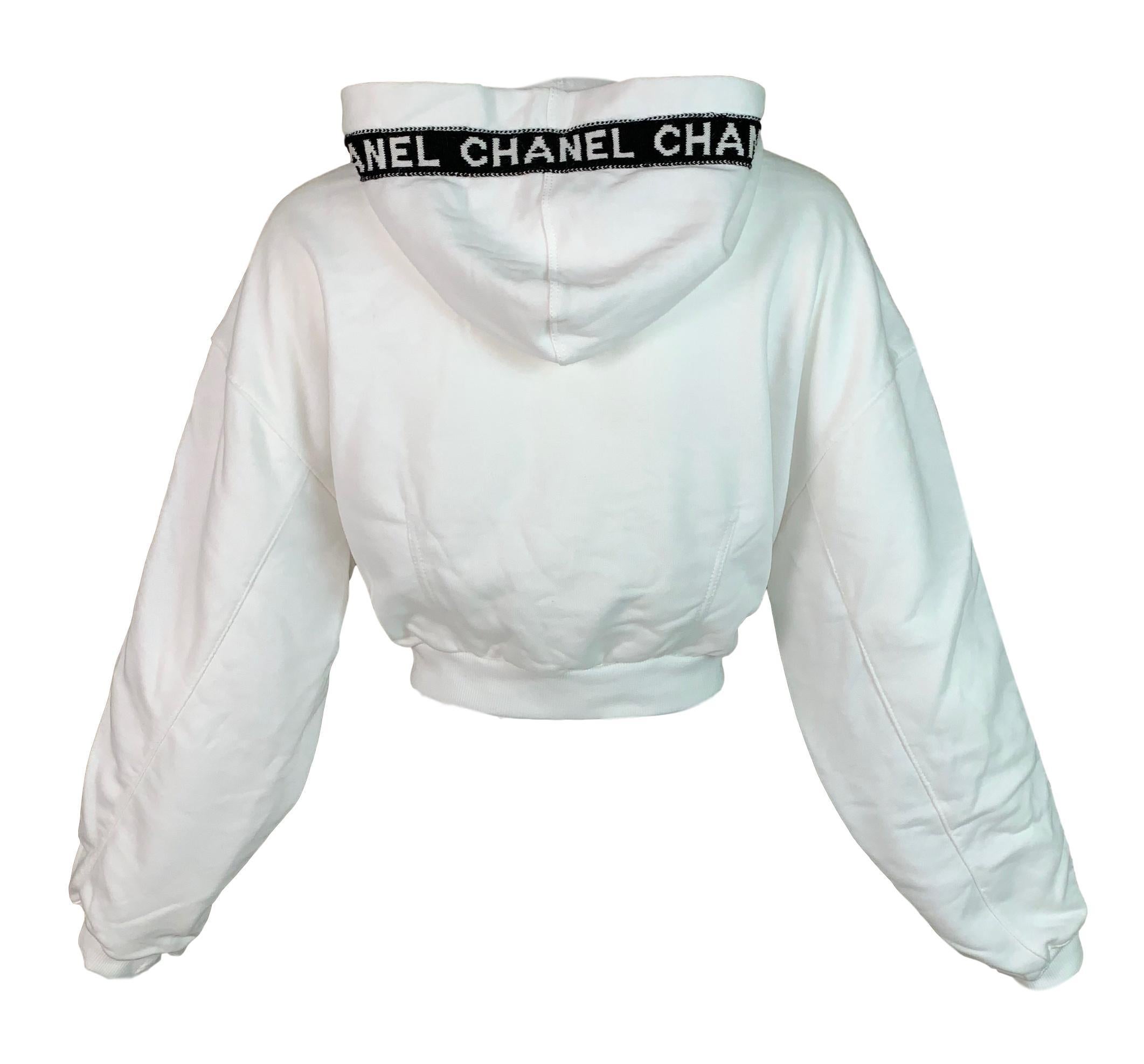 Logo Cropped Hoodie Sweatshirt 
