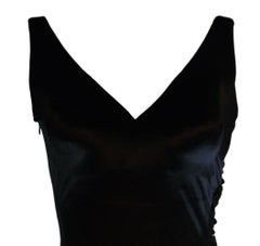 Vintage F/W 1995 Gianni Versace Couture Black Bustier Velvet Sheer Gown Dress