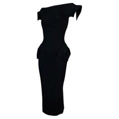 Vintage F/W 1995 John Galliano Runway 'Delores' Pin-Up Black Crepe Dress
