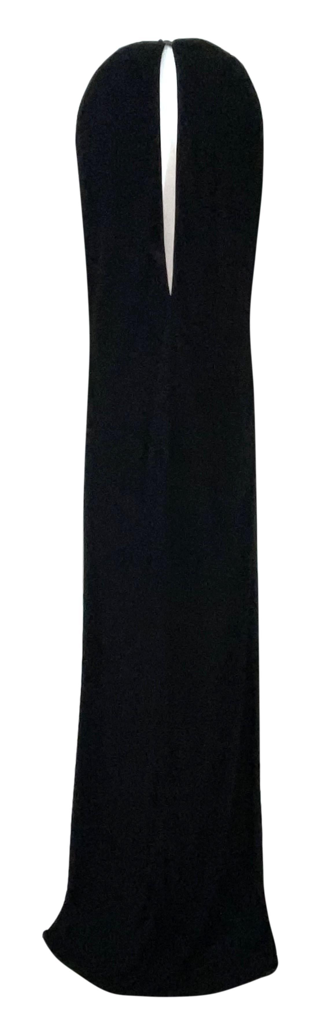Vintage F/W 1996 Gucci by Tom Ford Runway Black Cut-Out Sides Maxi Dress In Good Condition In Yukon, OK