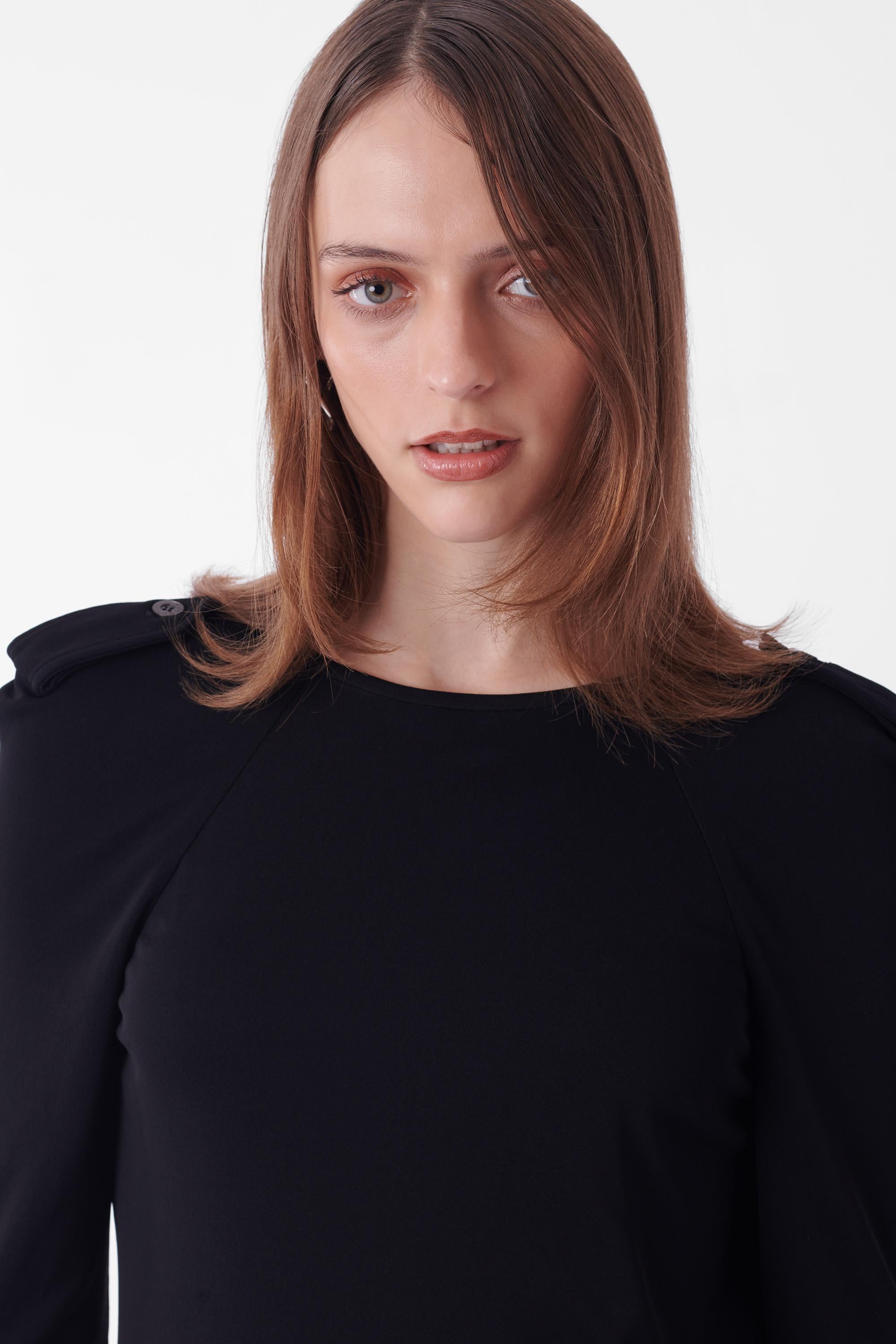 Women's or Men's Vintage F/W 1996 Runway Backless Black Dress with Gold Belt For Sale