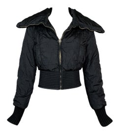 Vintage F/W 1997 Christian Dior John Galliano Black Cropped Puffer Jacket