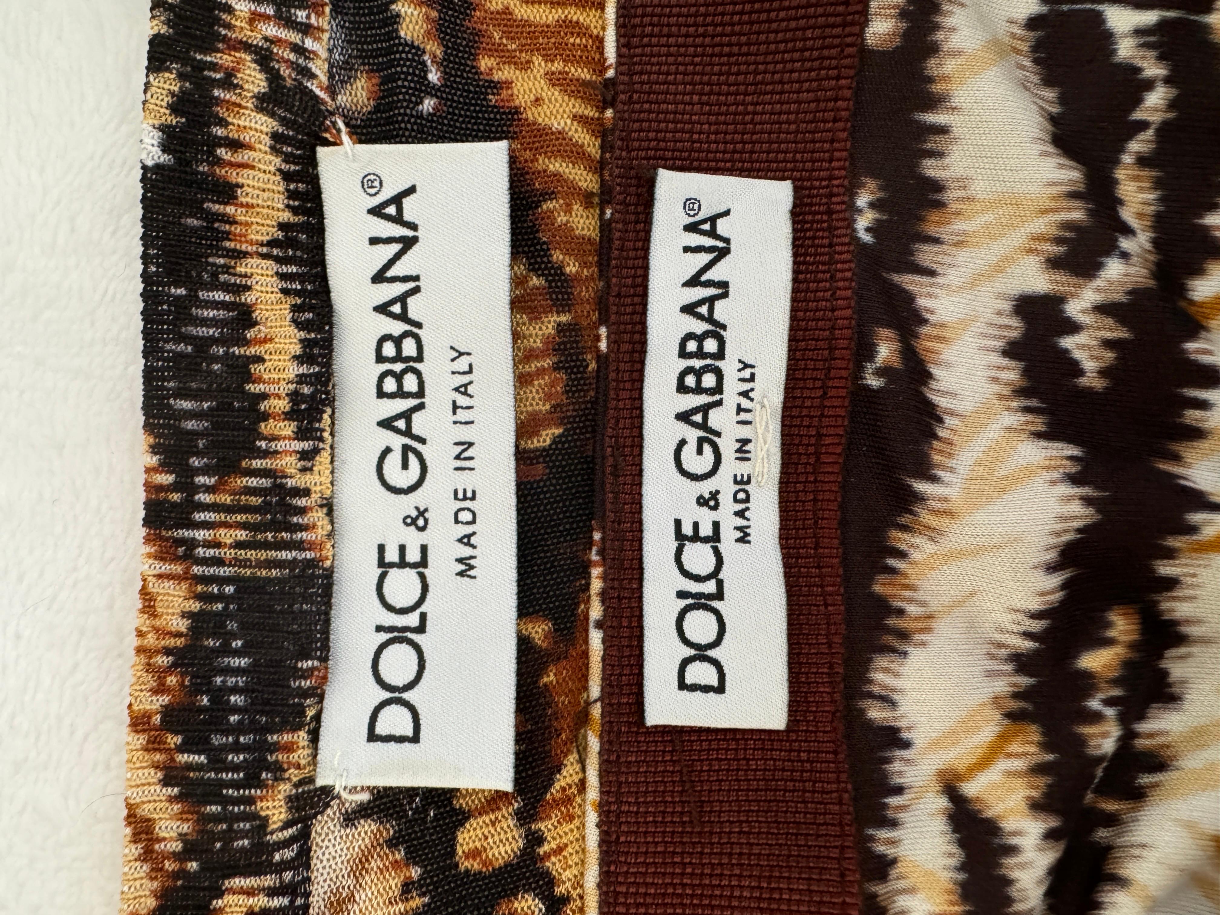 Conjunto Vintage F/W 1999 Dolce & Gabbana Sudadera Maxi Falda Estampado Tigre en venta 4