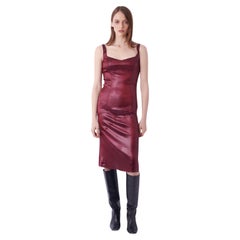 Abito vintage F&F 2000 in raso bordeaux