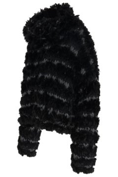 Vintage F/W 2000's Christian Dior Black Rabbit Fur Crochet Sweater