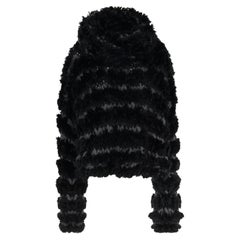 Vintage F/W 2000's Christian Dior Black Rabbit Fur Crochet Sweater