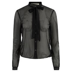 Vintage F/W 2000
s Miu Miu blouse. Features an all-over perforated finish, crea