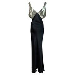 Vintage F/W 2001 Christian Dior by John Galliano Black Beaded Bias Cut Dress