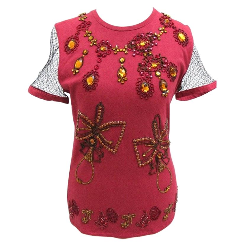 Vintage F/W 2002 John Galliano for Cristian Dior Crystal Embellished Red Top
