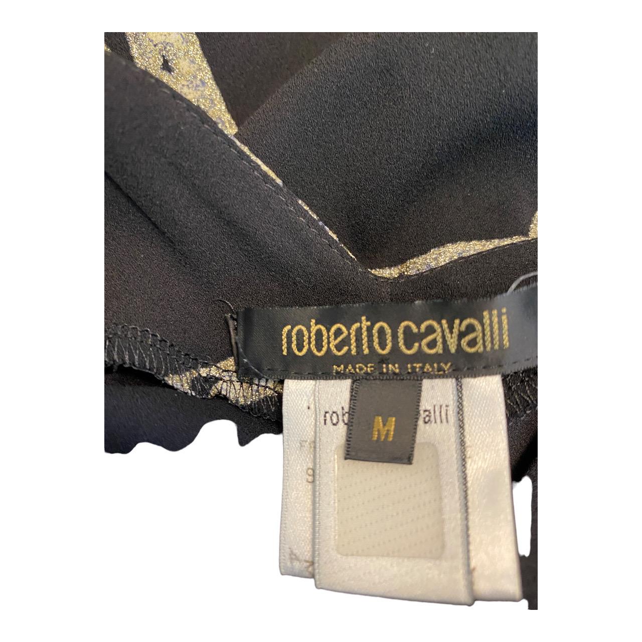 Robe longue en soie noire imprimée guépard léopard vintage Roberto Cavalli, A/H 2002 en vente 10