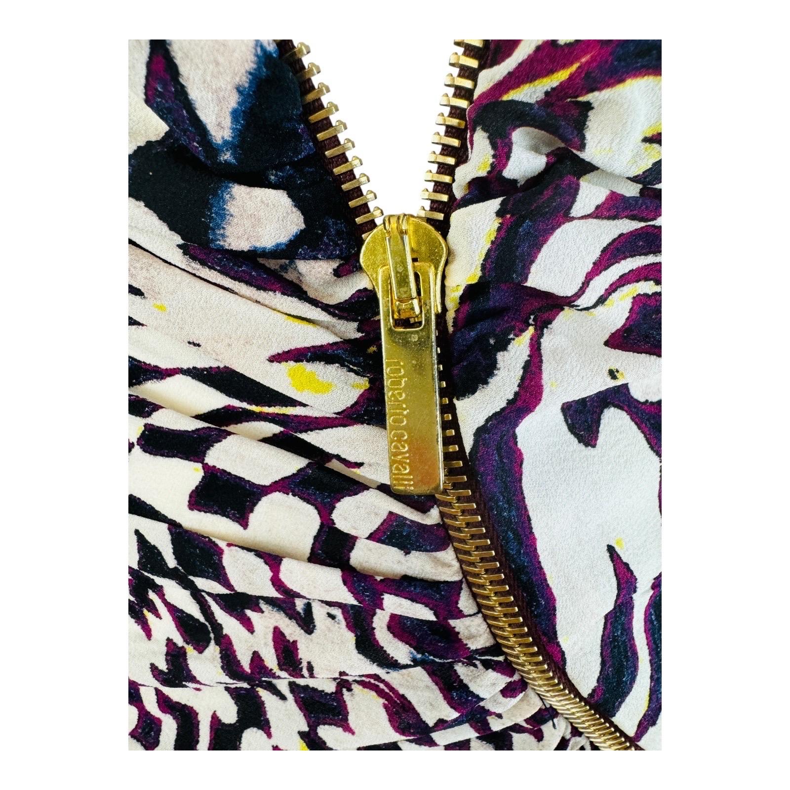 Vintage F/W 2003 Y2K Roberto Cavalli Geometric Dress Zipper Midi Dress For Sale 6