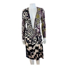 Vintage F/W 2003 Y2K Roberto Cavalli Geometric Dress Zipper Midi Dress