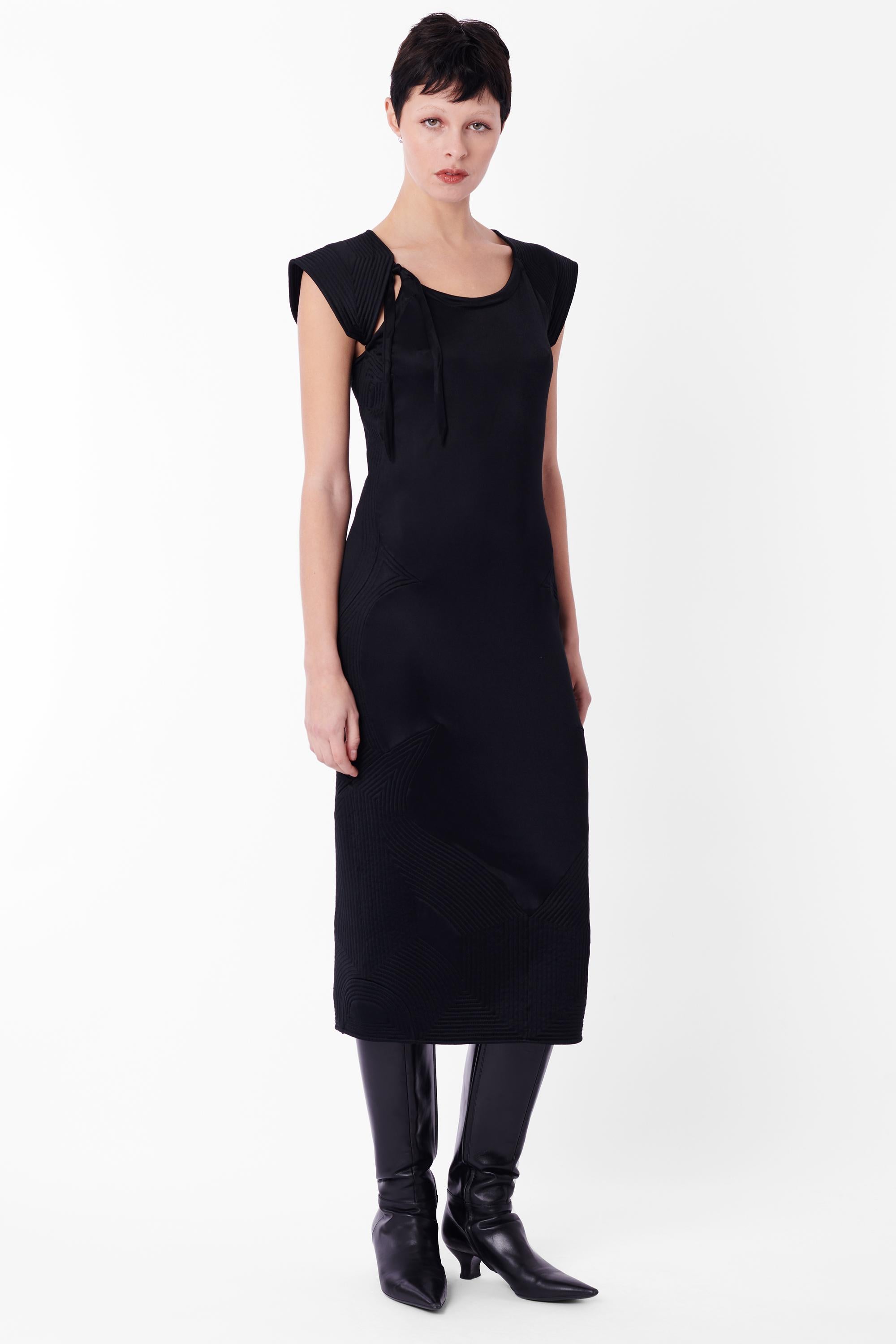 Women's Vintage Tom Ford for Yves Saint Laurent F/W 2004 Black Midi Dress For Sale