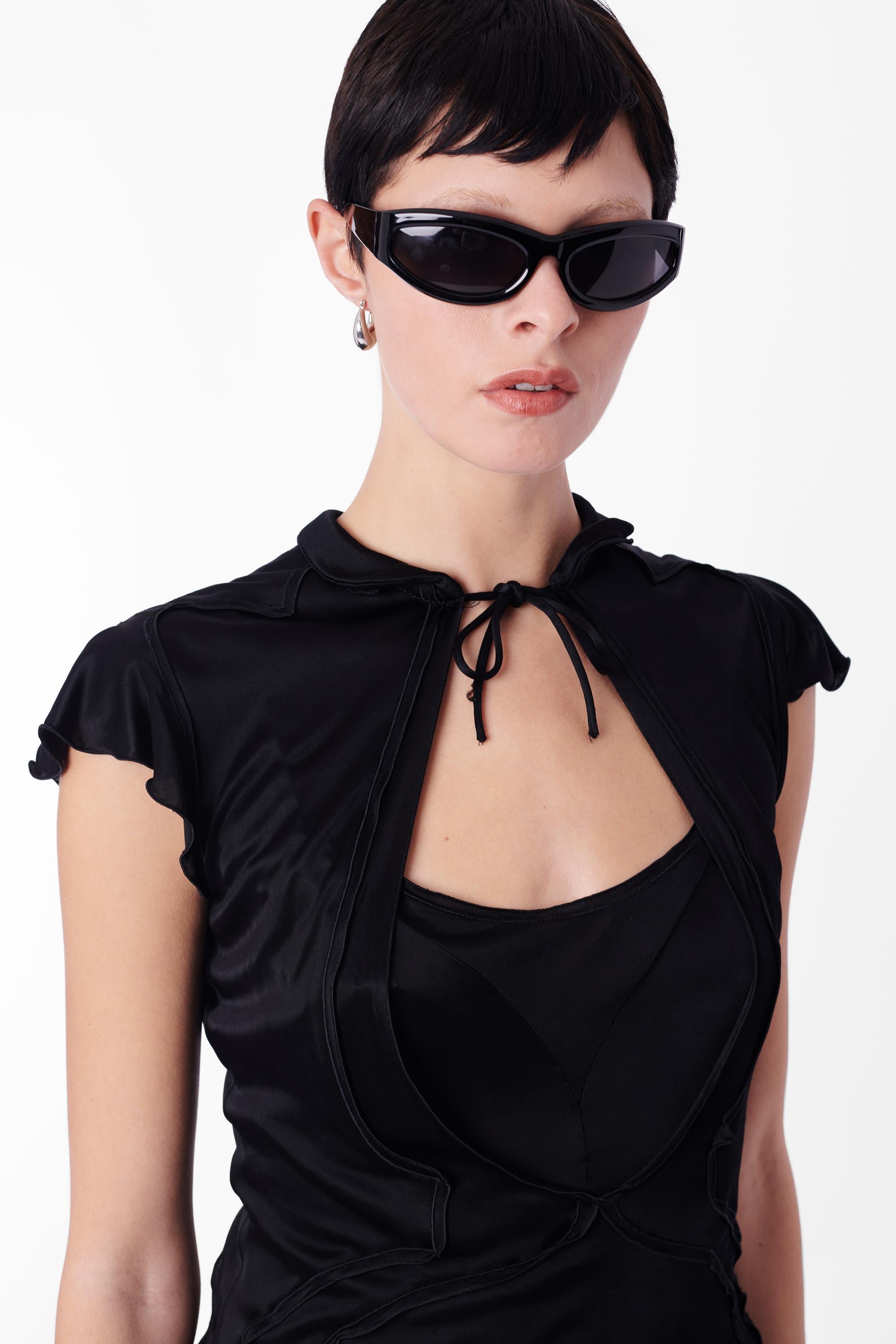 Vintage Tom Ford for Yves Saint Laurent F/W 2004 Black Silk Co-ord Set In Excellent Condition In London, GB