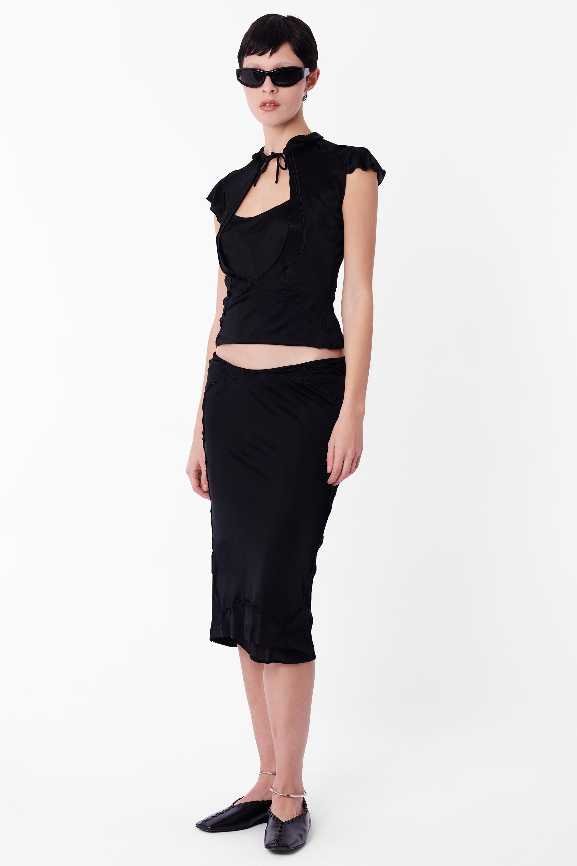 Vintage Tom Ford for Yves Saint Laurent F/W 2004 Black Silk Co-ord Set 1