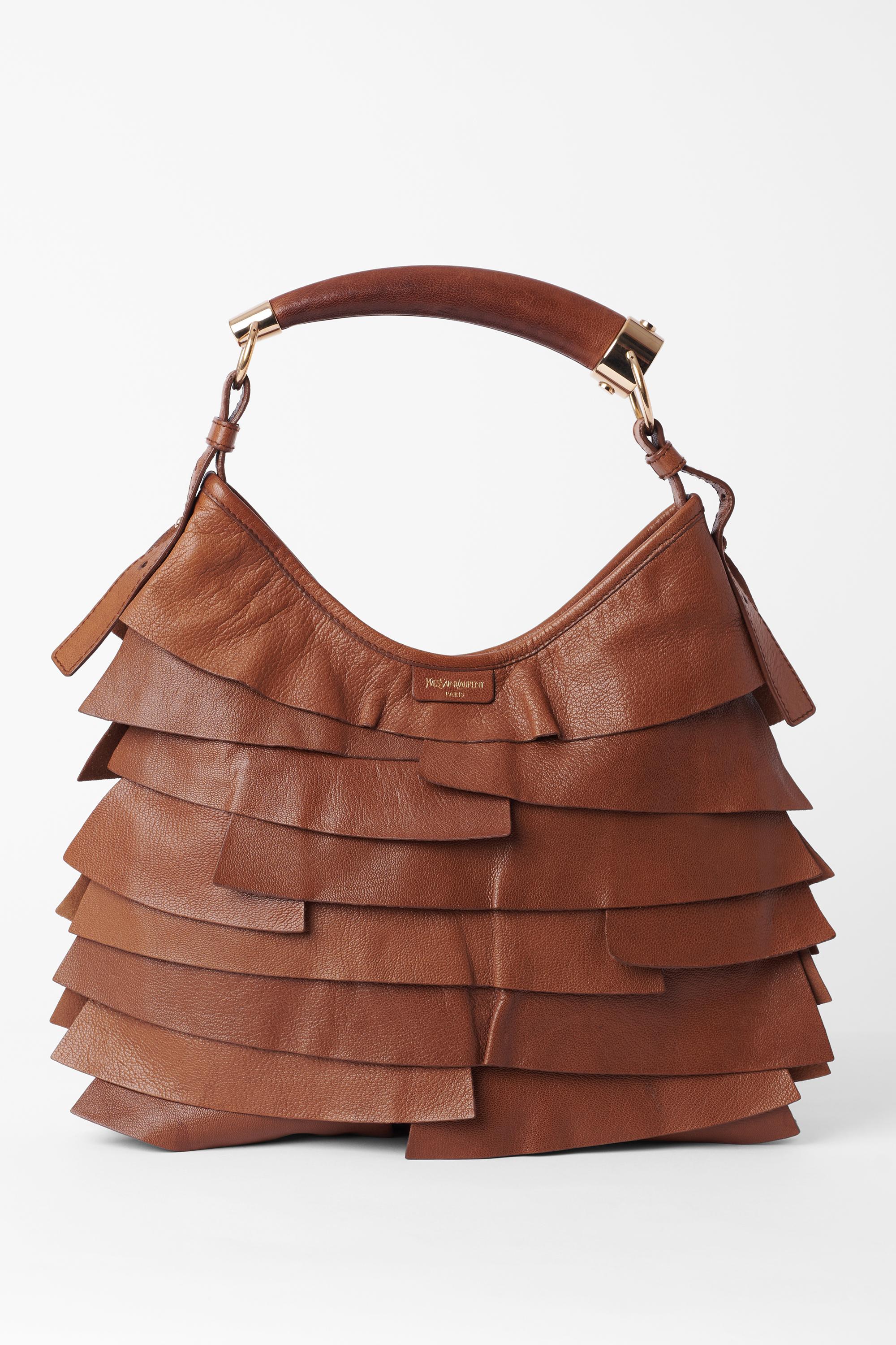 Vintage F/W 2004 Chocolate Brown St Tropez Ruffled Bag In Excellent Condition For Sale In London, GB