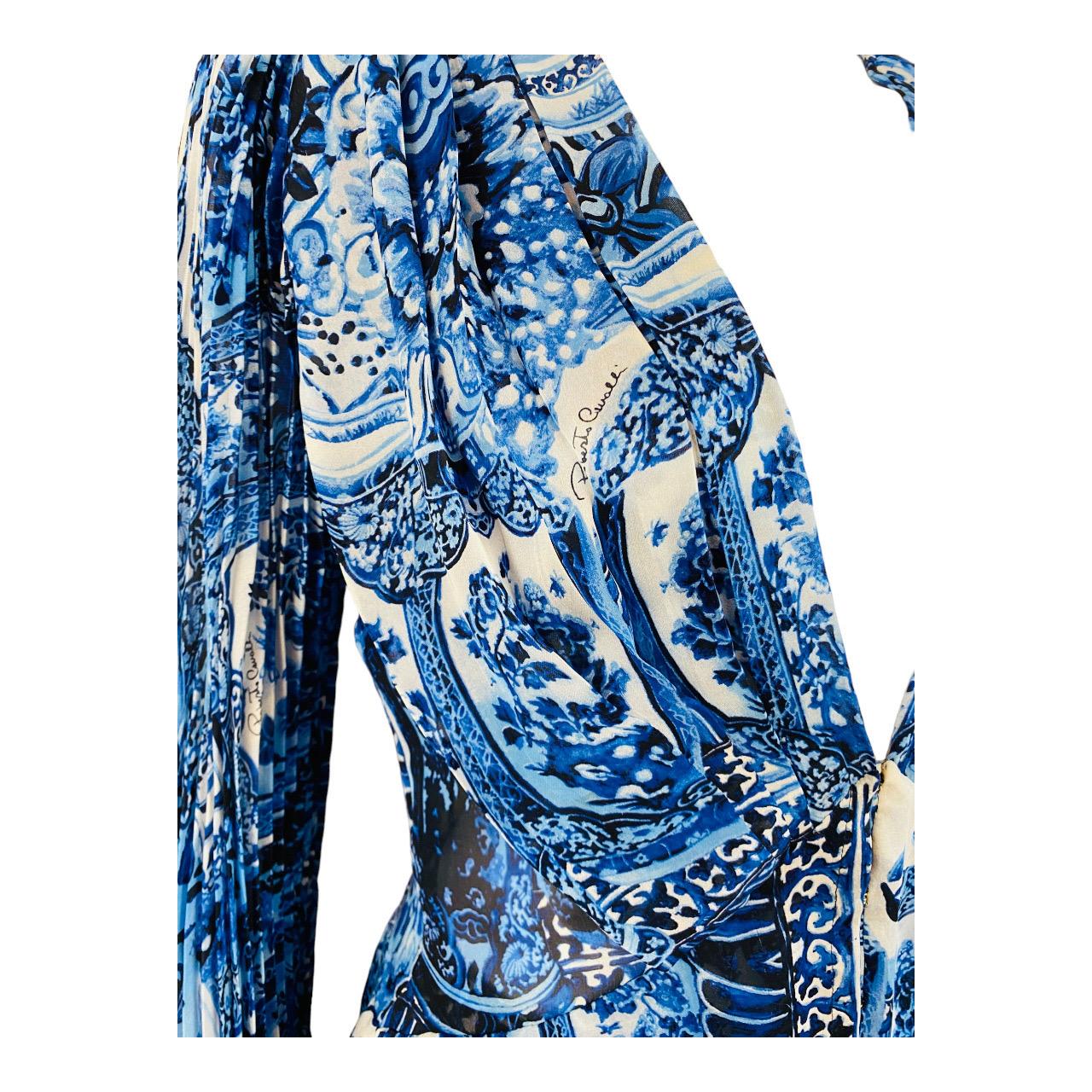 Vintage F/W 2005 Roberto Cavalli Chinoiserie Ming Vase Dragon Pants + 3 Tops For Sale 1