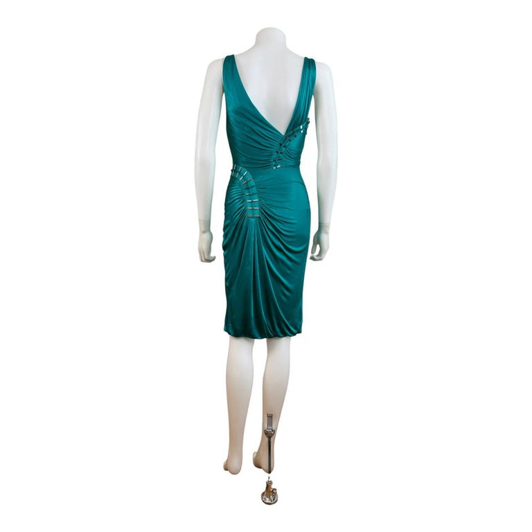 versace emerald green dress Versace Emerald Green Fall 2001 Open Back Gown – The Kit Vintage