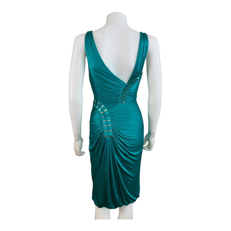 emerald green versace dress Versace Emerald Green Fall 2001 Open Back Gown