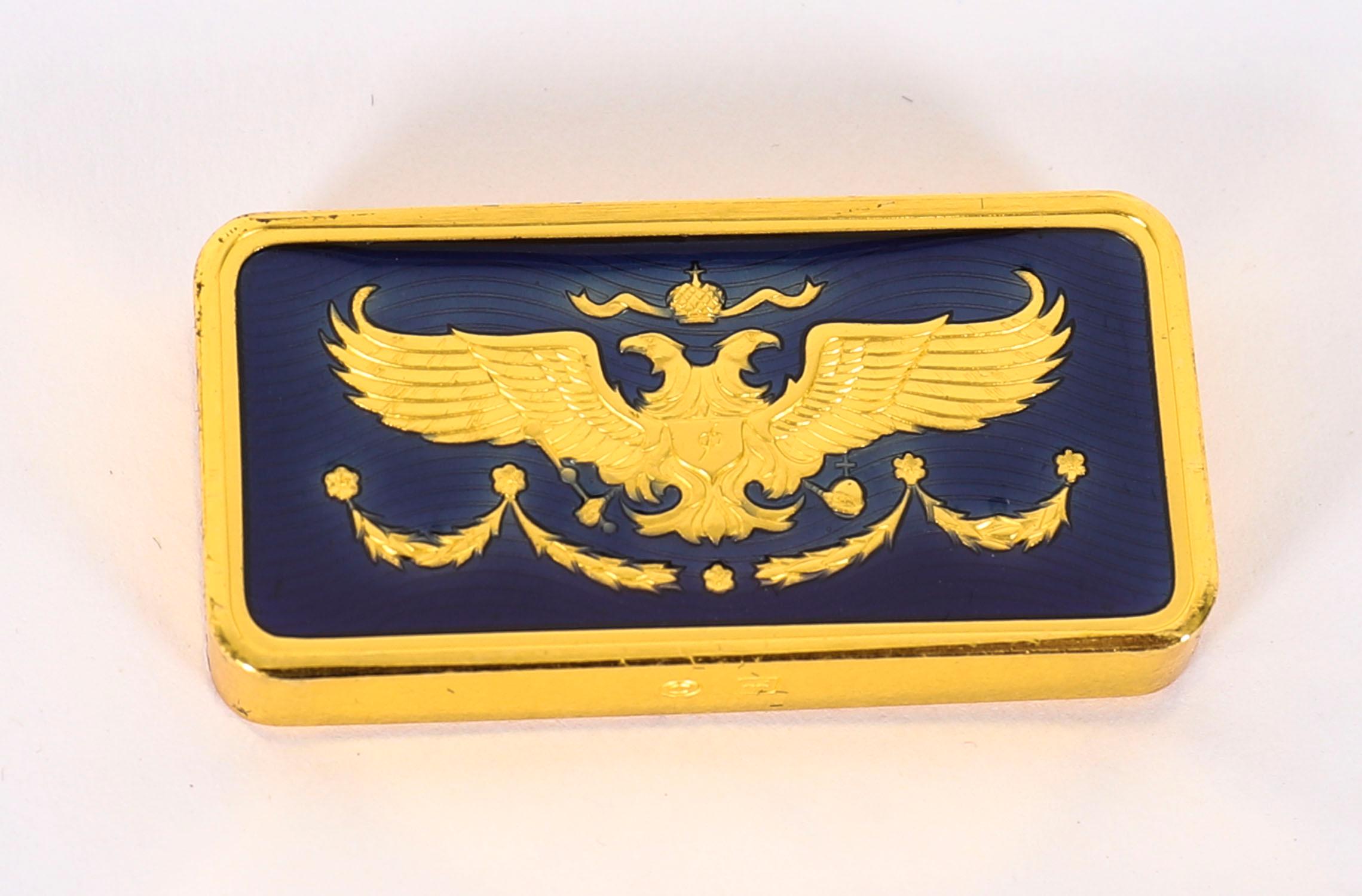 Vintage Faberge Cased Gold Plated Imperial Dominoes Set 20th Century en vente 7