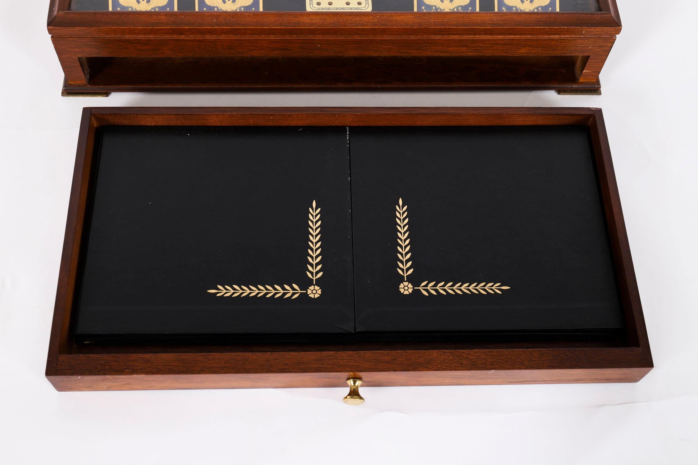 Vintage Faberge Cased Gold Plated Imperial Dominoes Set 20th Century en vente 3