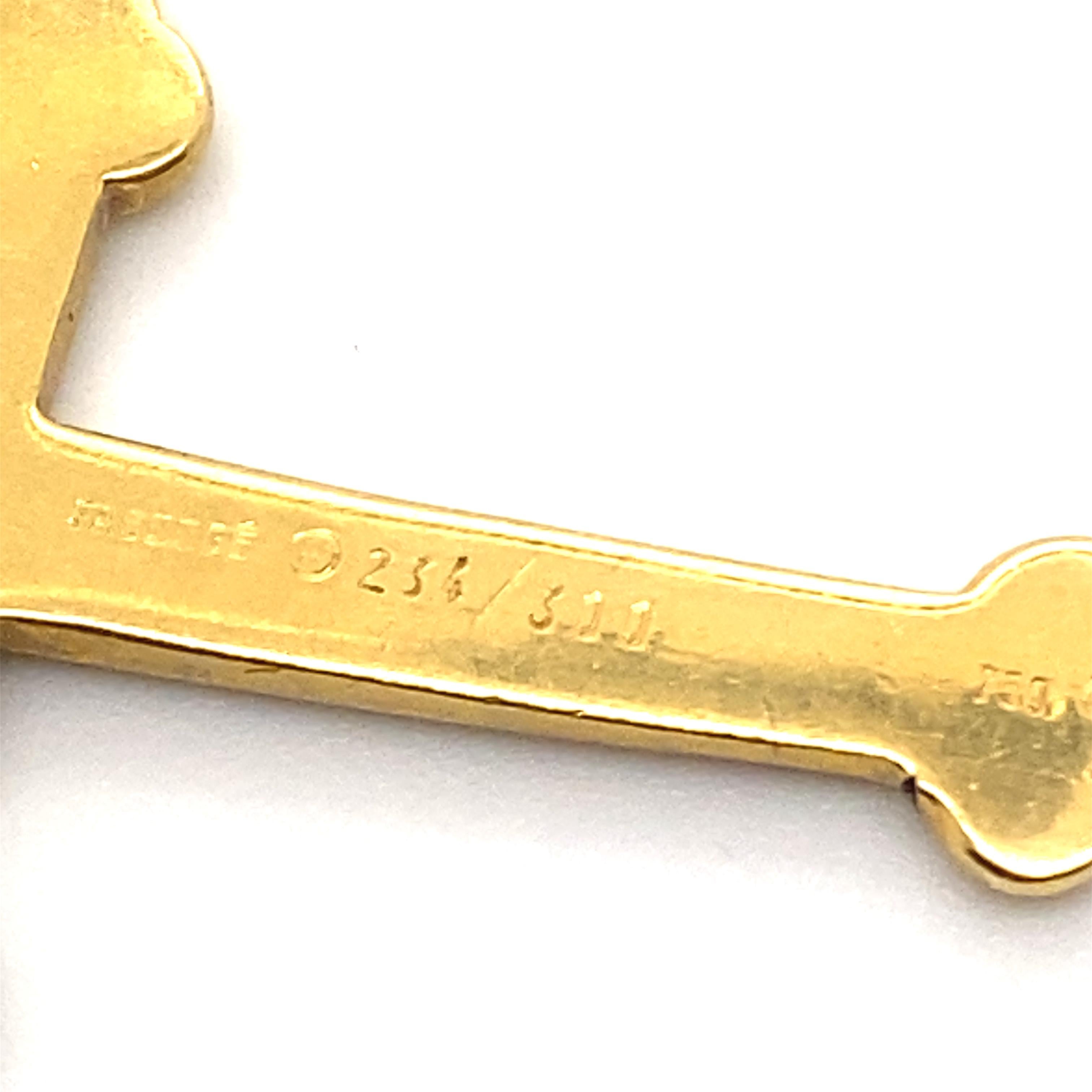 Faberg-Kreuz-Anhänger aus 18 Karat Gelbgold mit Diamant und Onyx 1