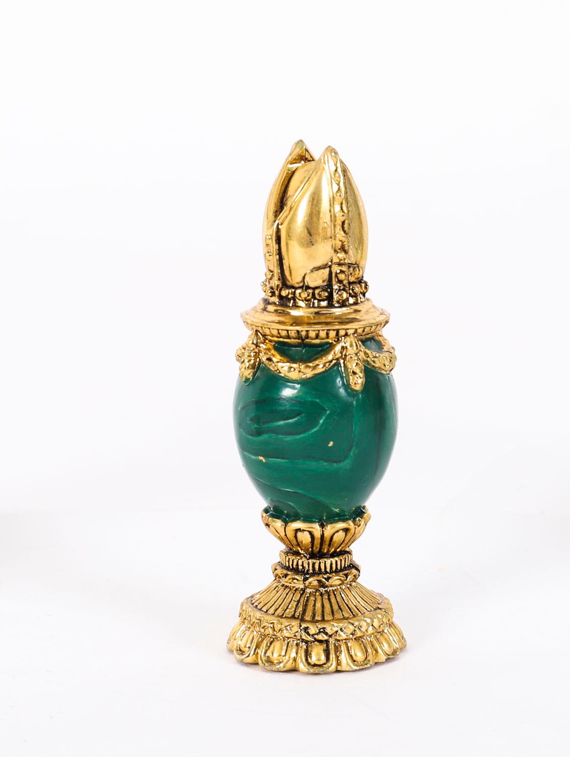 Jeu d'échecs vintage Faberge en noyer, marbre d'Amboyna et malachite 20ème siècle en vente 3