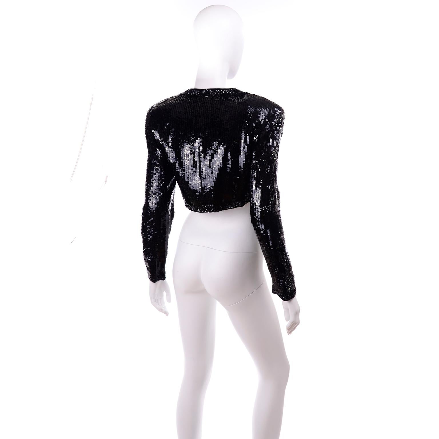 black sequin cropped jacket