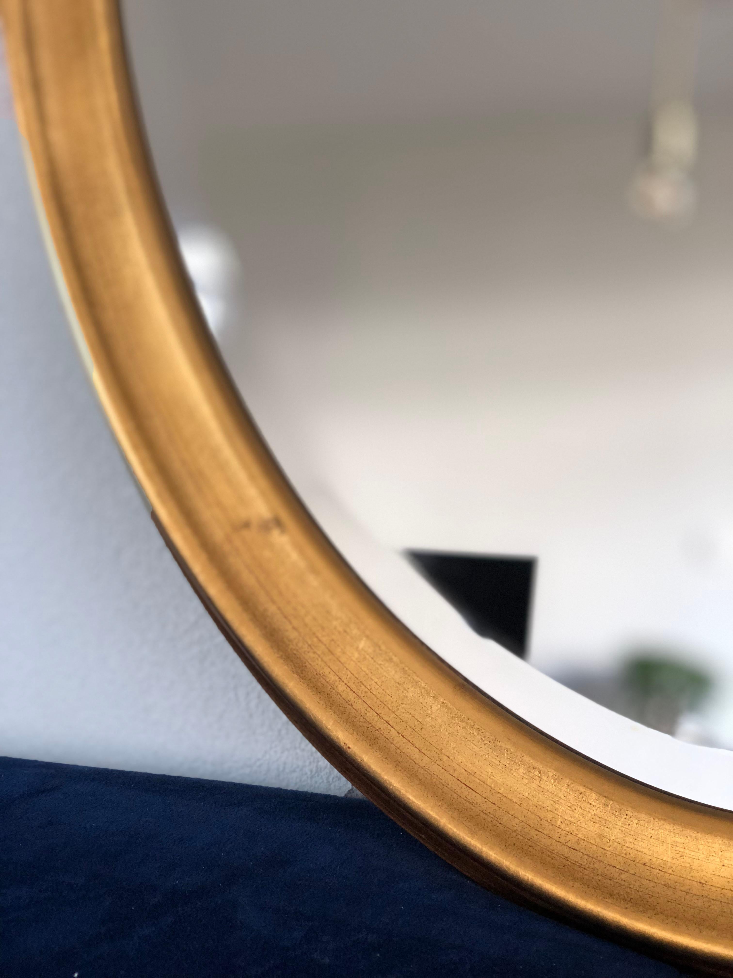 Vintage Facet Cut Oval Giltwood Mirror, 1980s 1