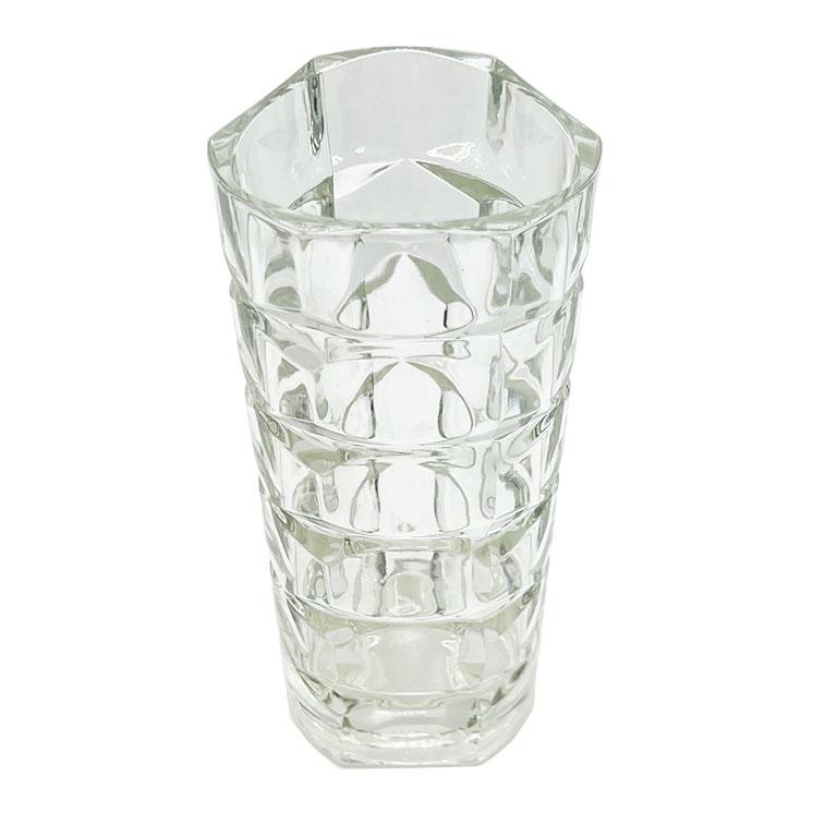 XX secolo Vaso di vetro pressato francese sfaccettato - Francia in vendita
