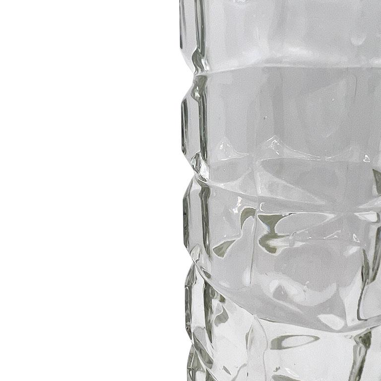 Vetro Vaso di vetro pressato francese sfaccettato - Francia in vendita