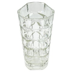 Vintage Faceted French Pressed Glass Vase - France