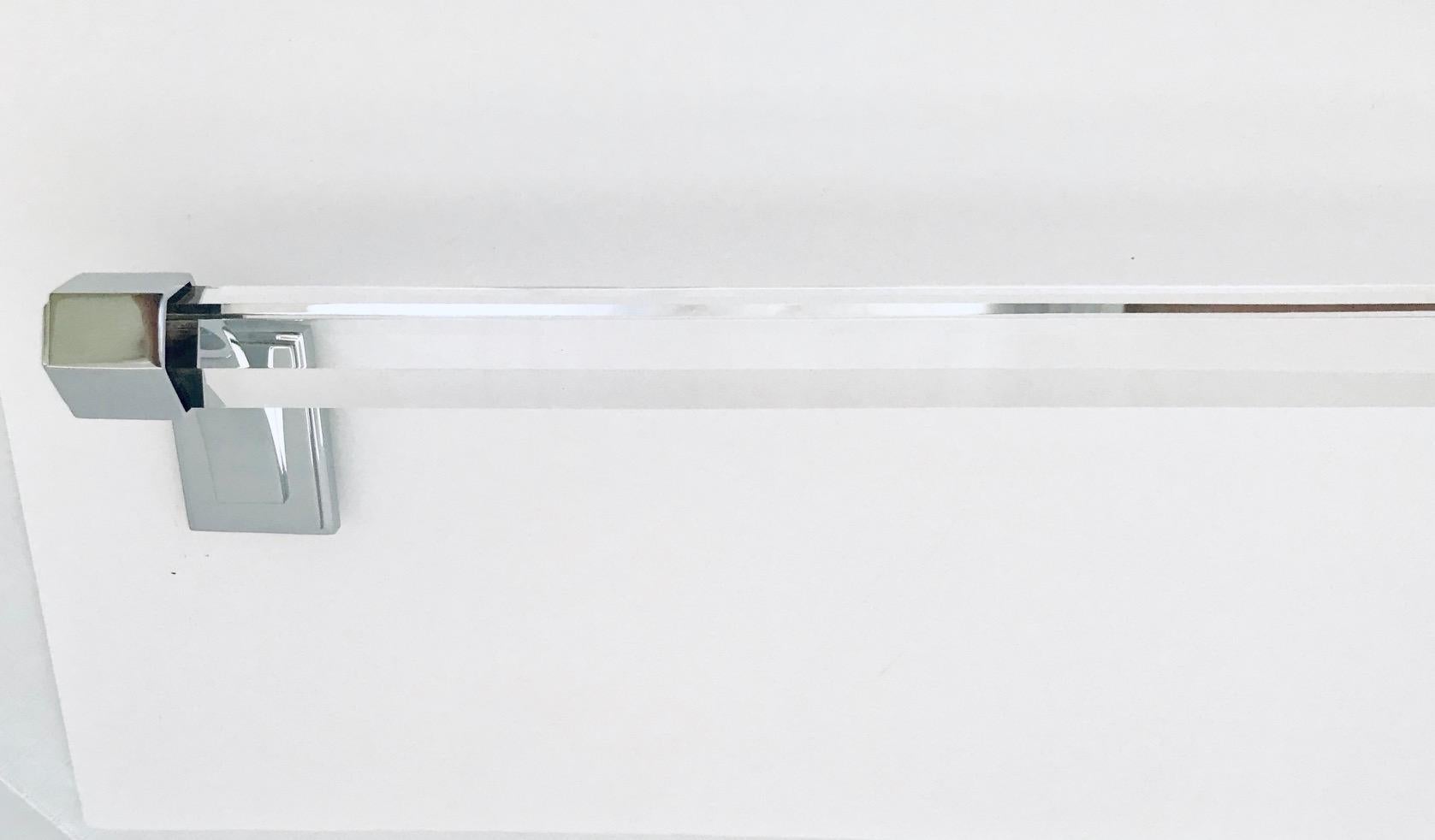 Contemporary Vintage Faceted Glass and Nickel Towel Holder