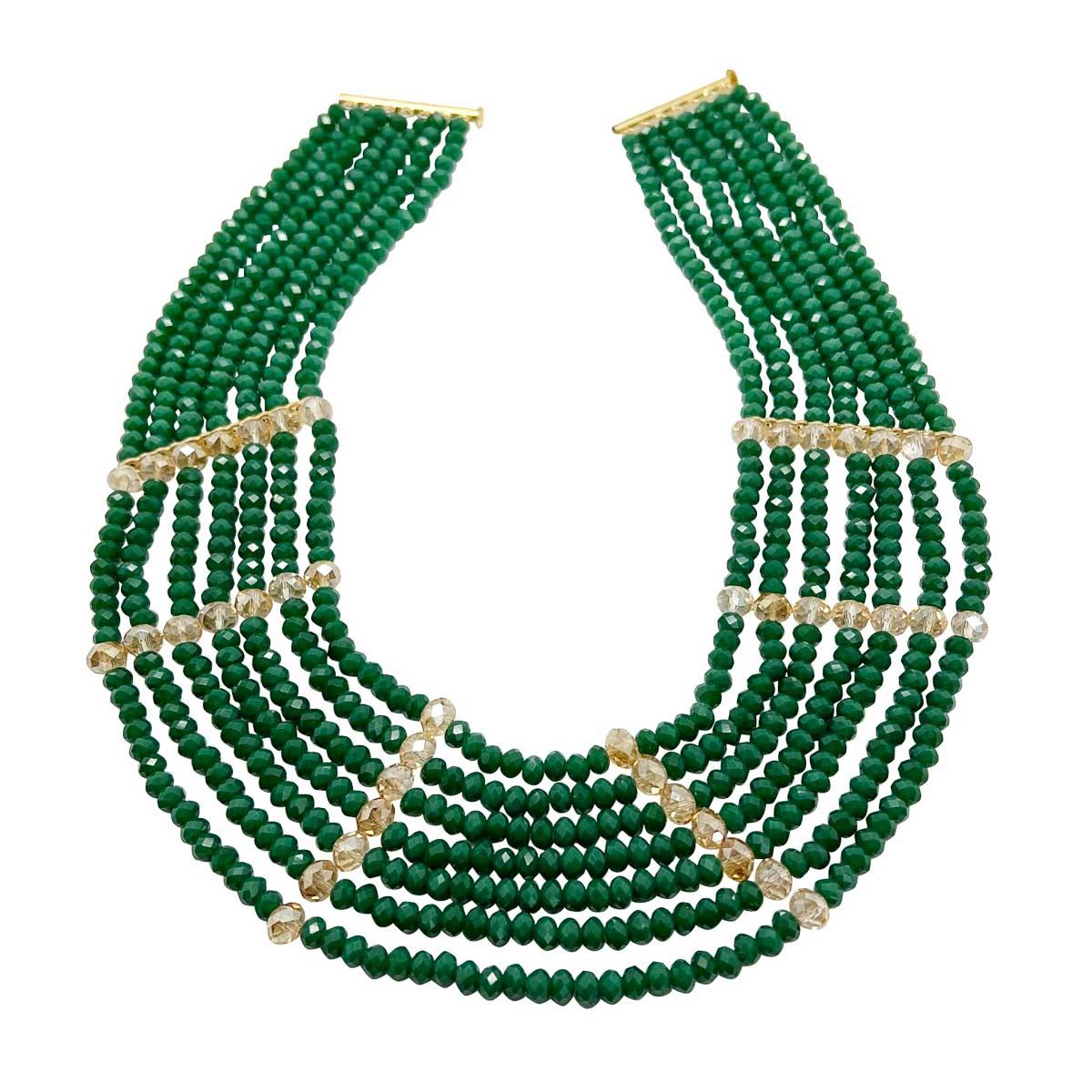 Women's or Men's Vintage Faceted Glass Bib Necklace 1960s For Sale