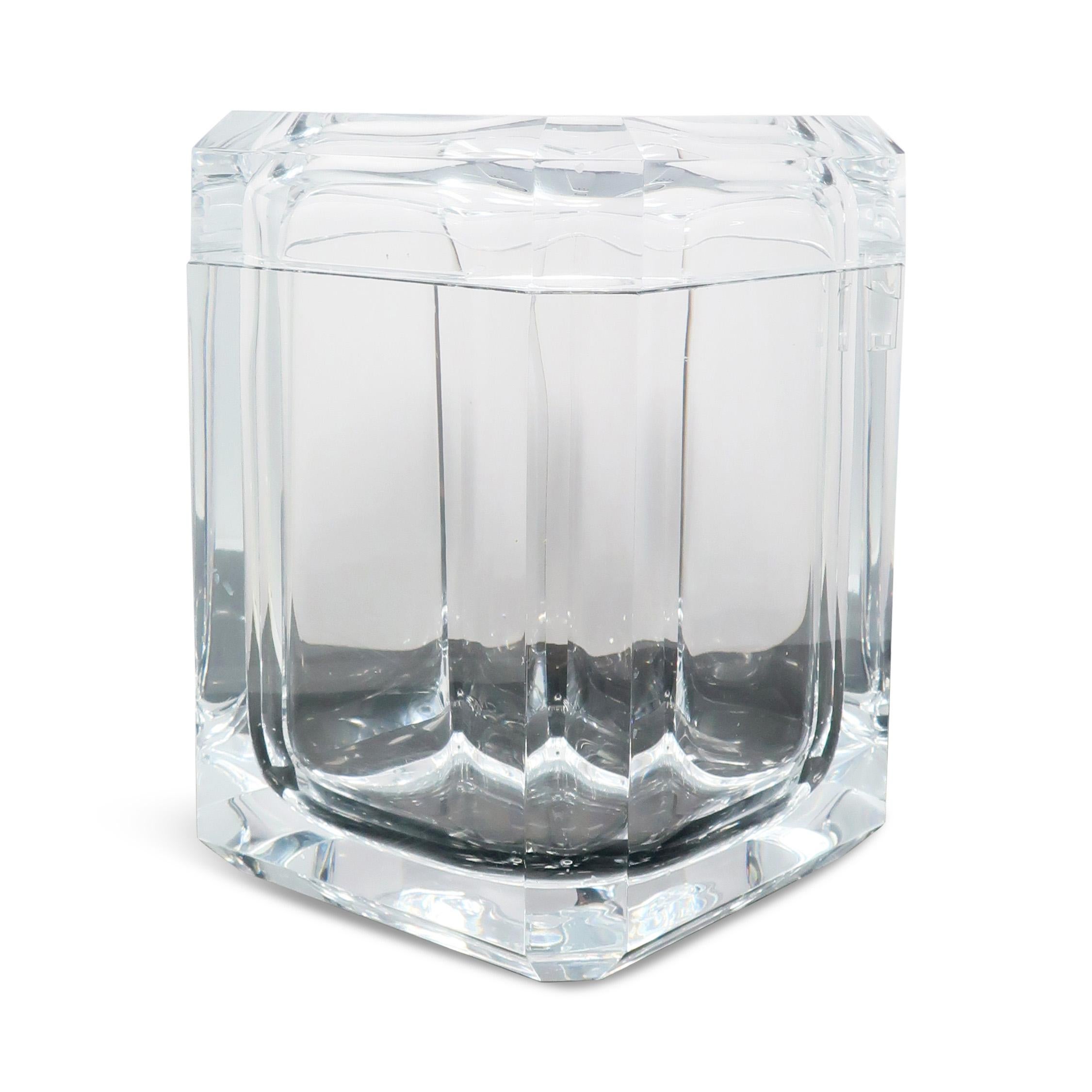 Post-Modern Vintage Faceted Lucite Ice Bucket