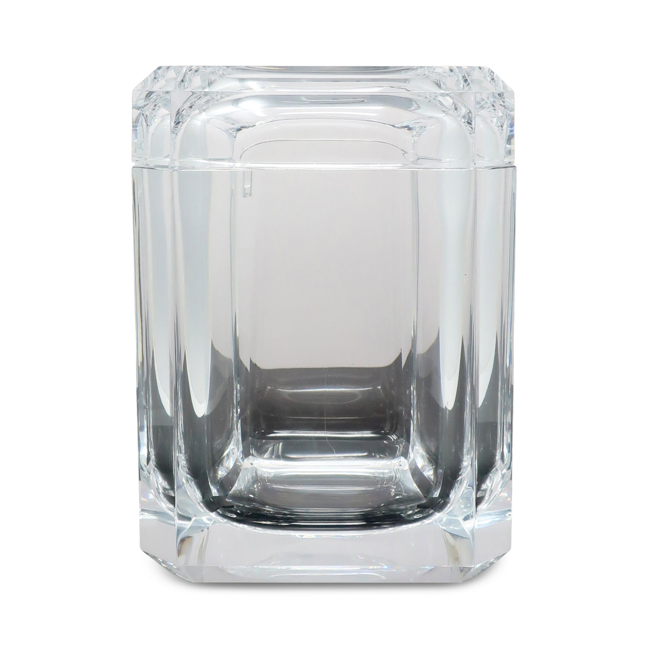 Vintage Faceted Lucite Ice Bucket 2