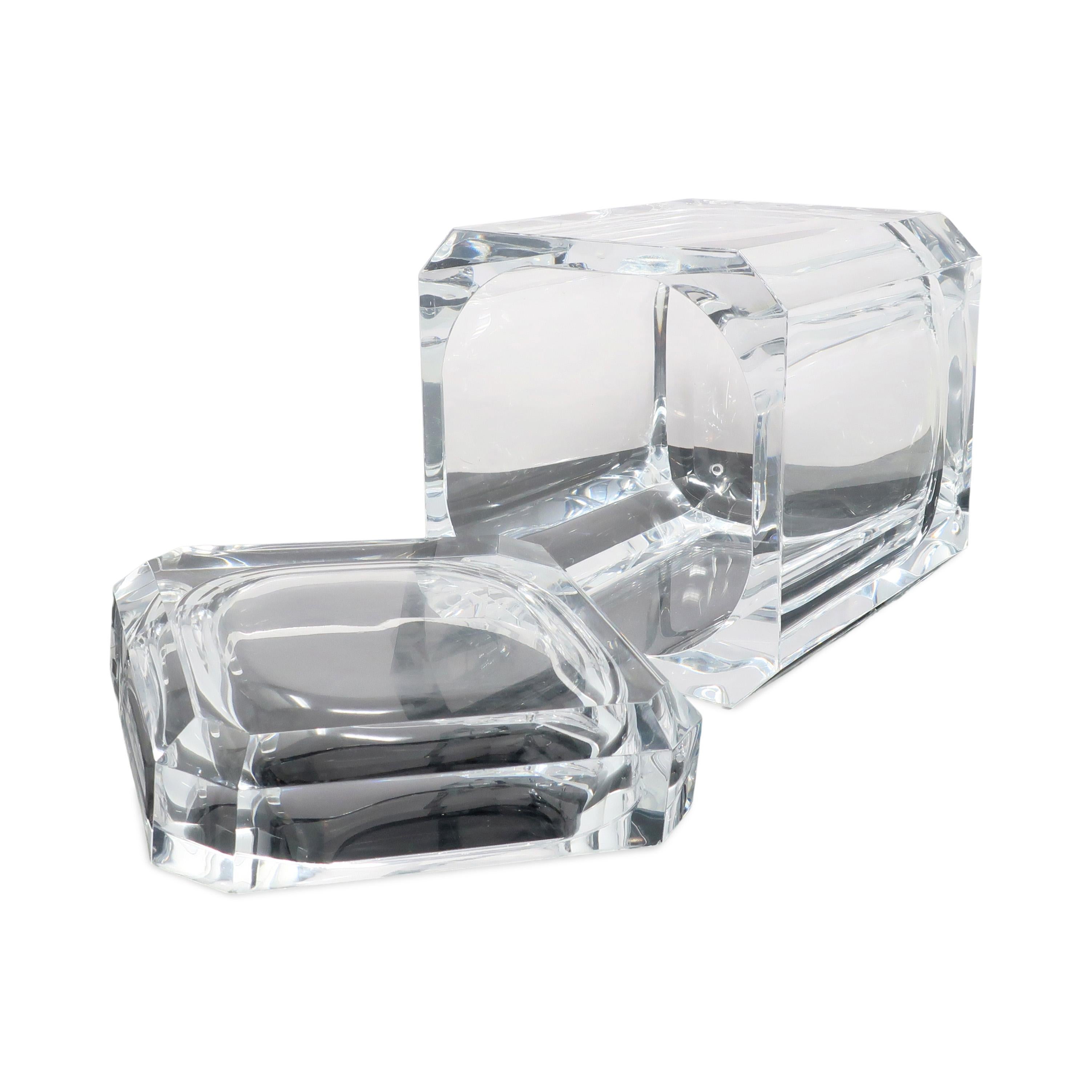 Vintage Faceted Lucite Ice Bucket 3
