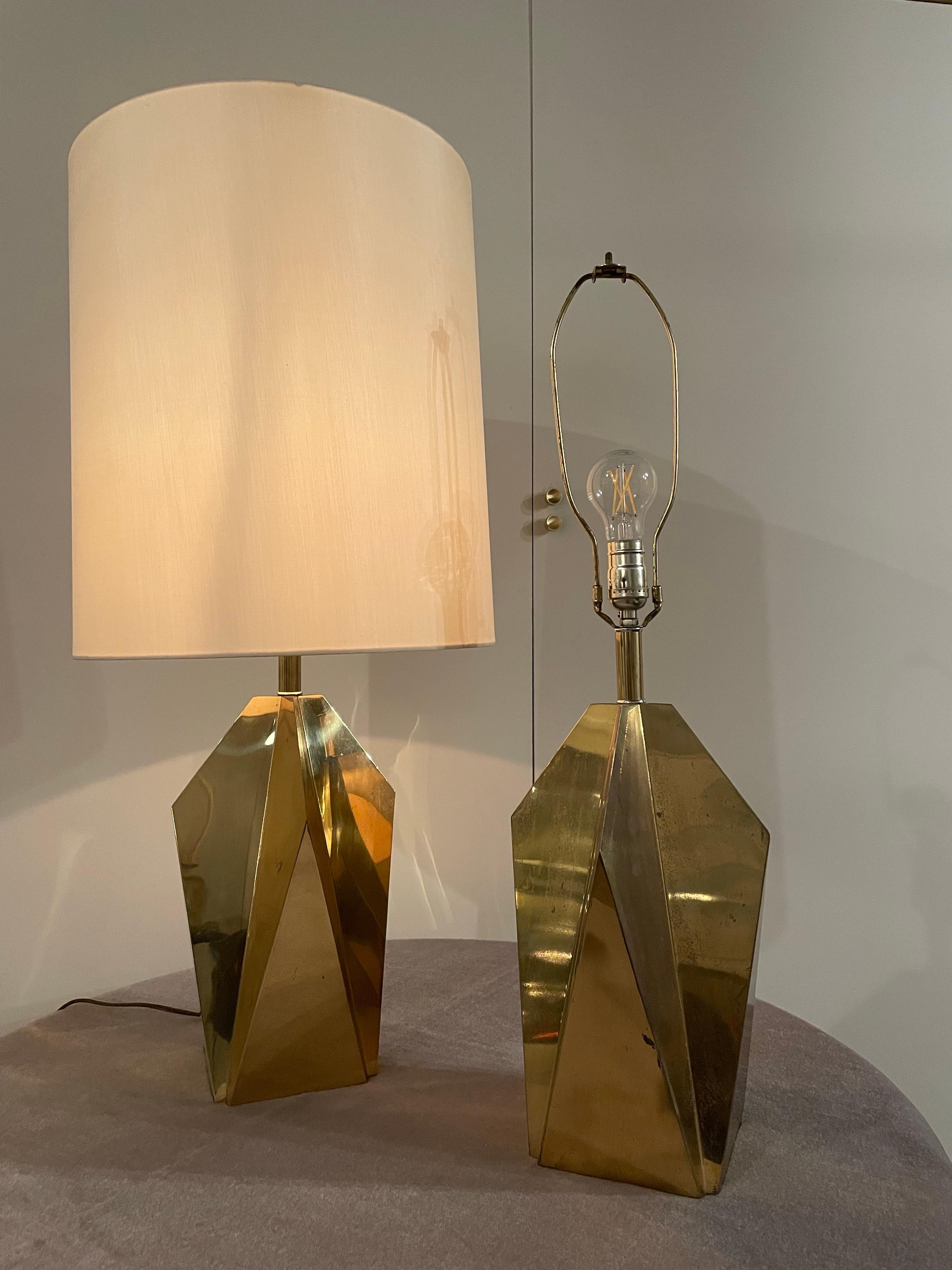 American Vintage Faceted Table Lamps, Pair For Sale