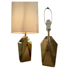 Vintage Faceted Table Lamps, Pair